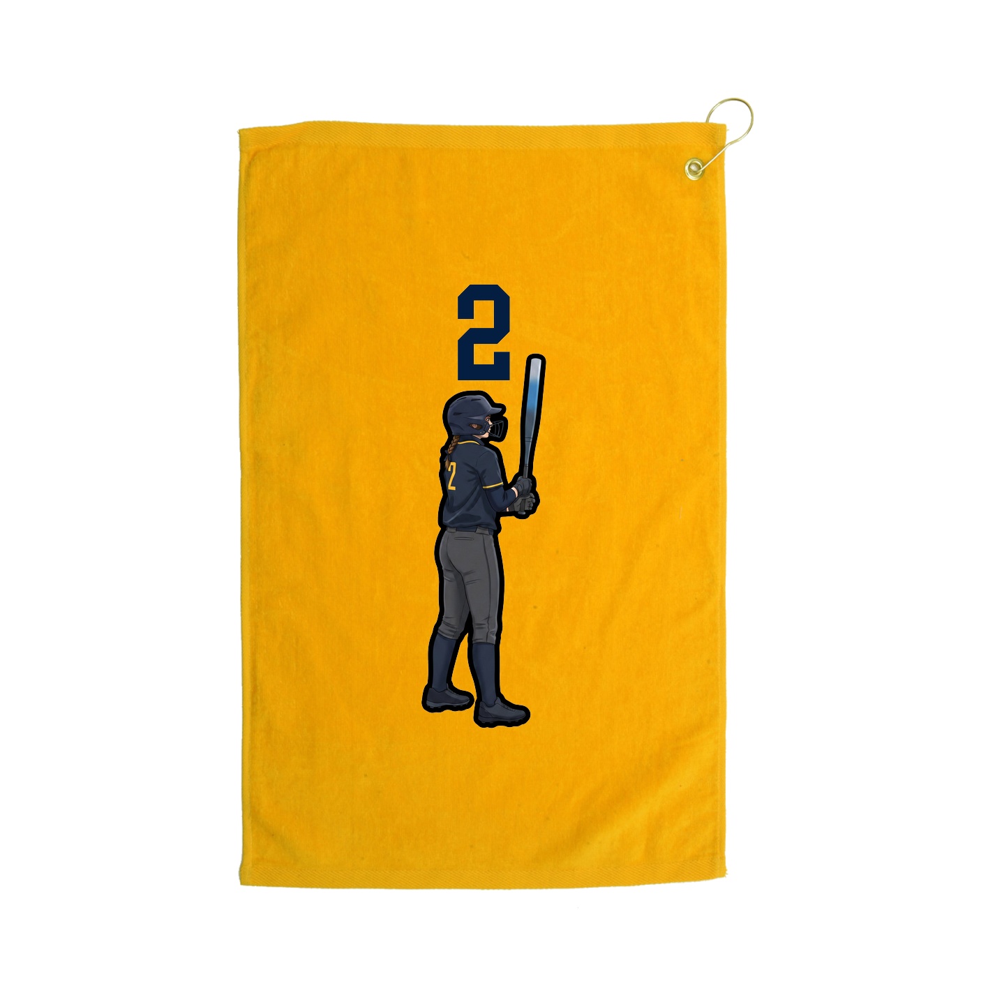 Golf Towel — Number Top in Gold
