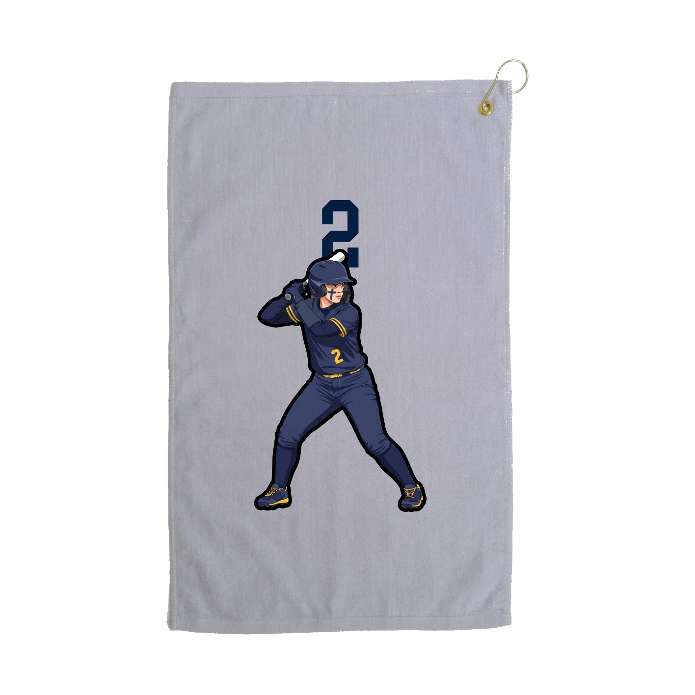 Golf Towel — Number Top in Grey