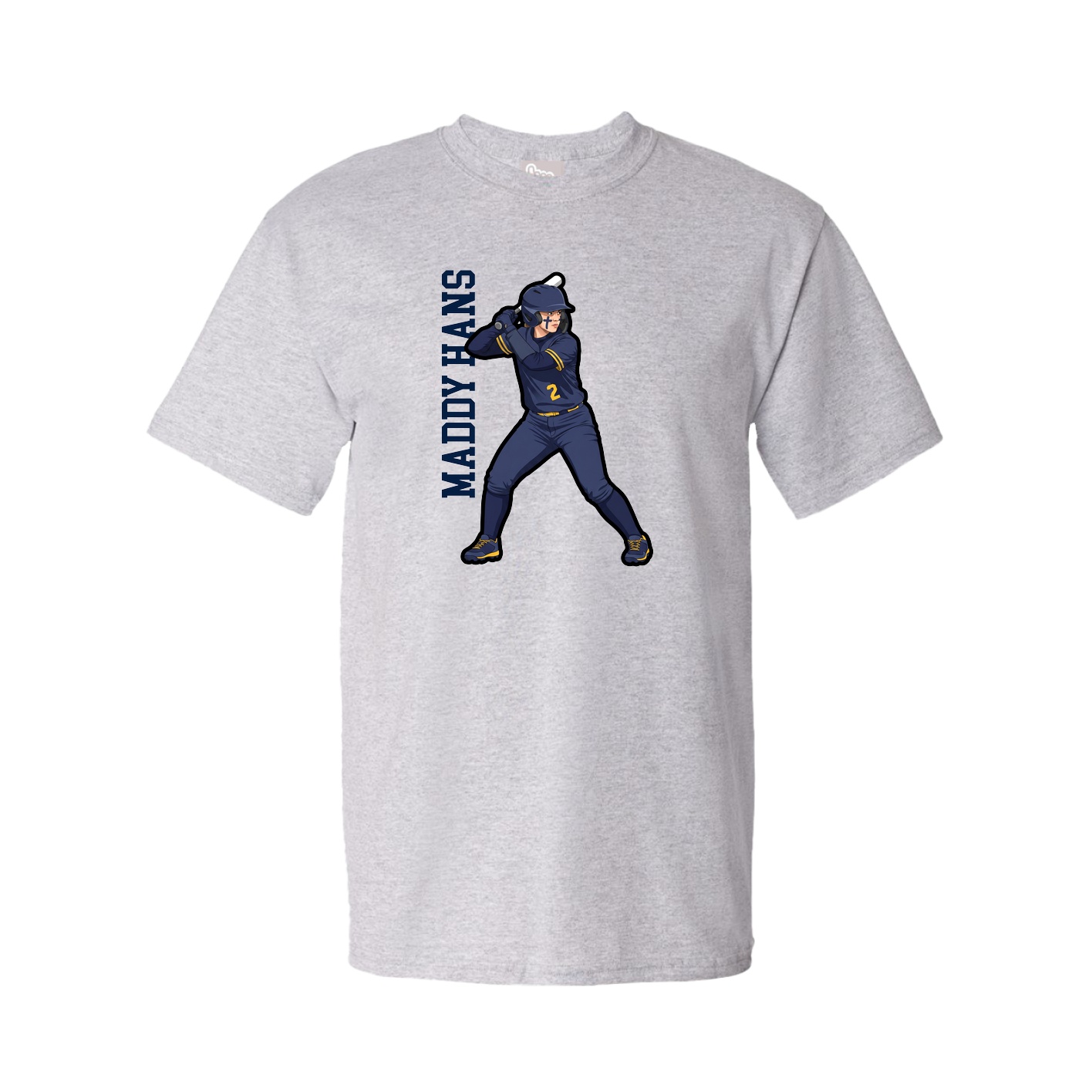 Tee — Name Vertical in Grey