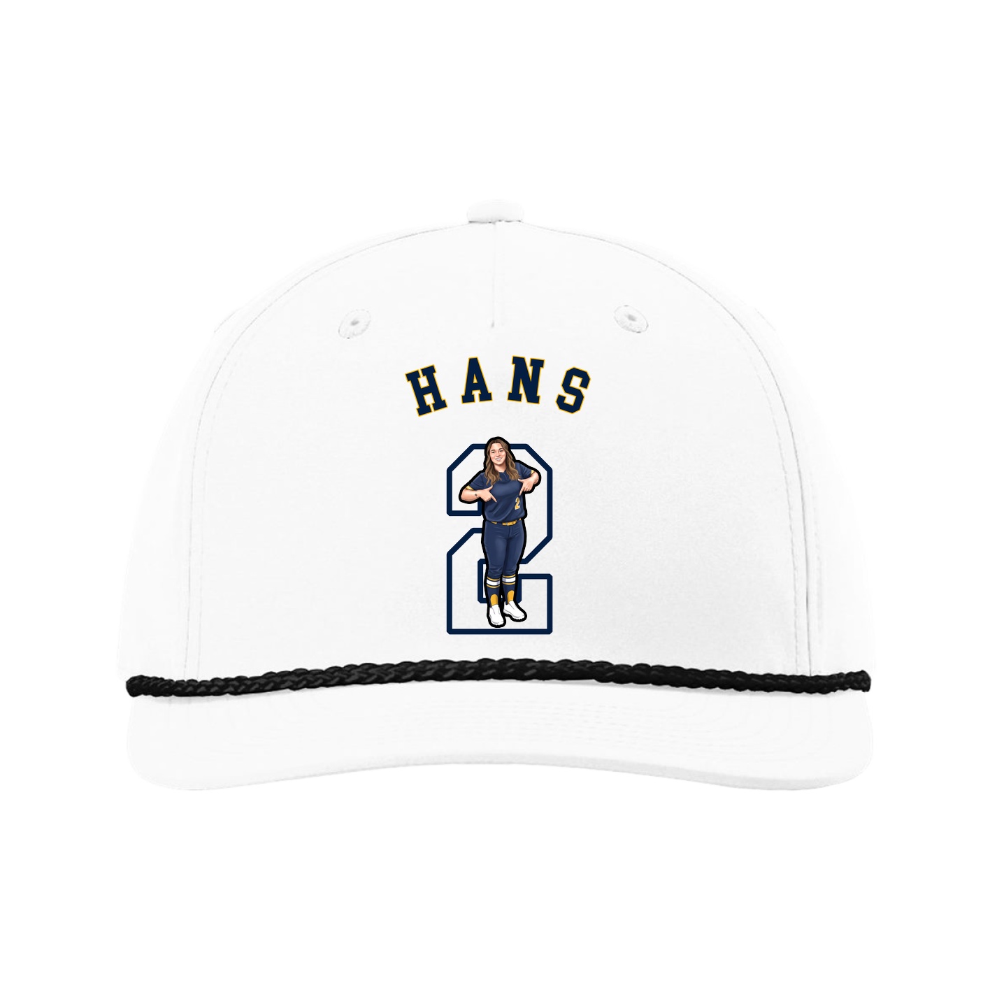 Five-Panel Classic Rope Cap — Shirsey Arch in White