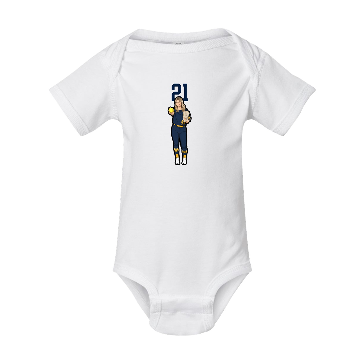 Baby Onesie — Number Top in White