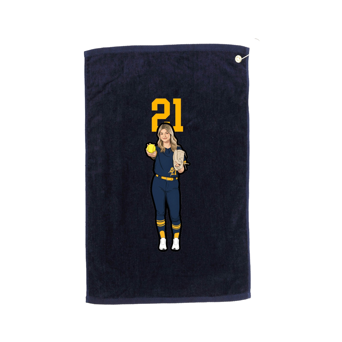 Golf Towel — Number Top in Navy