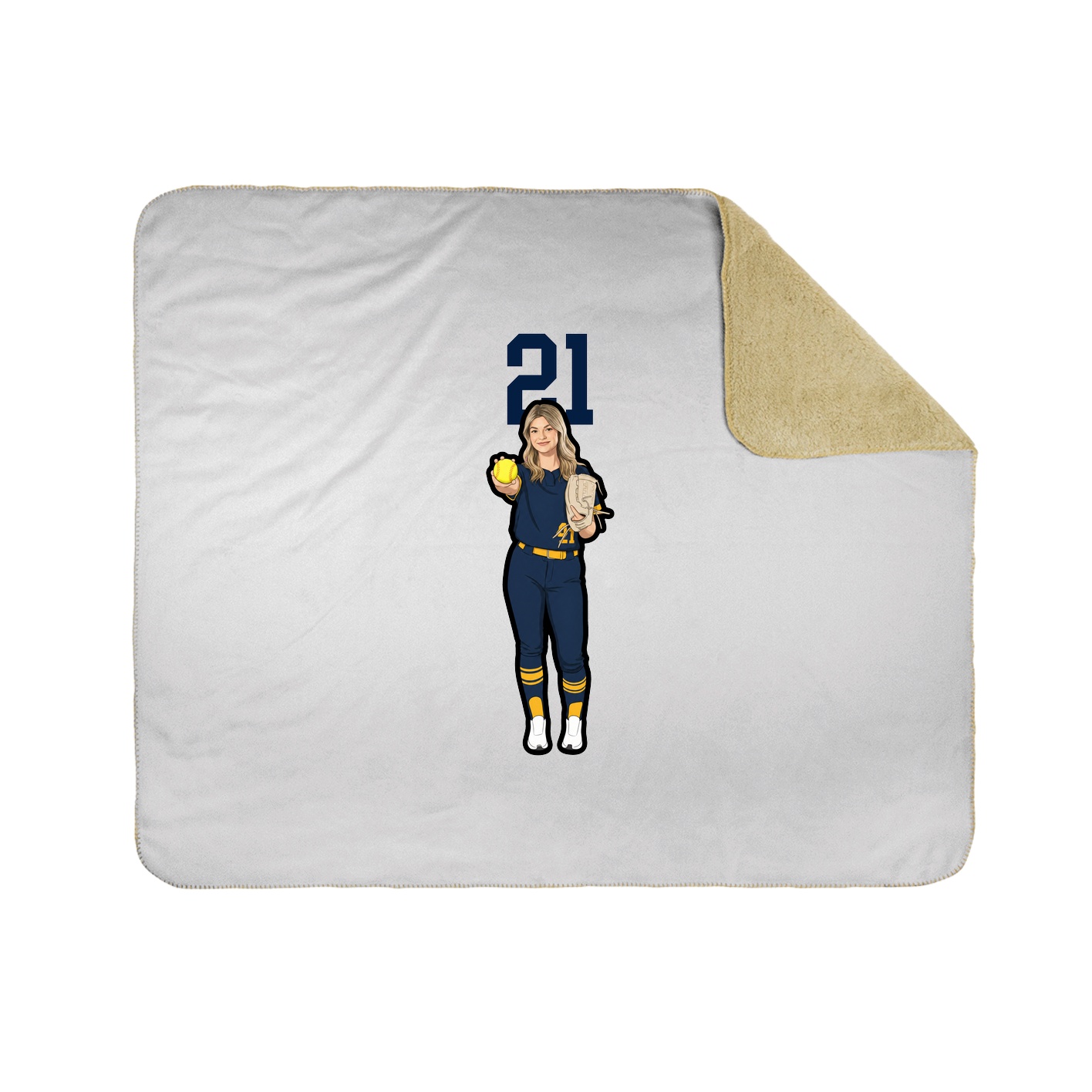 Throw Blanket — Number Top in White