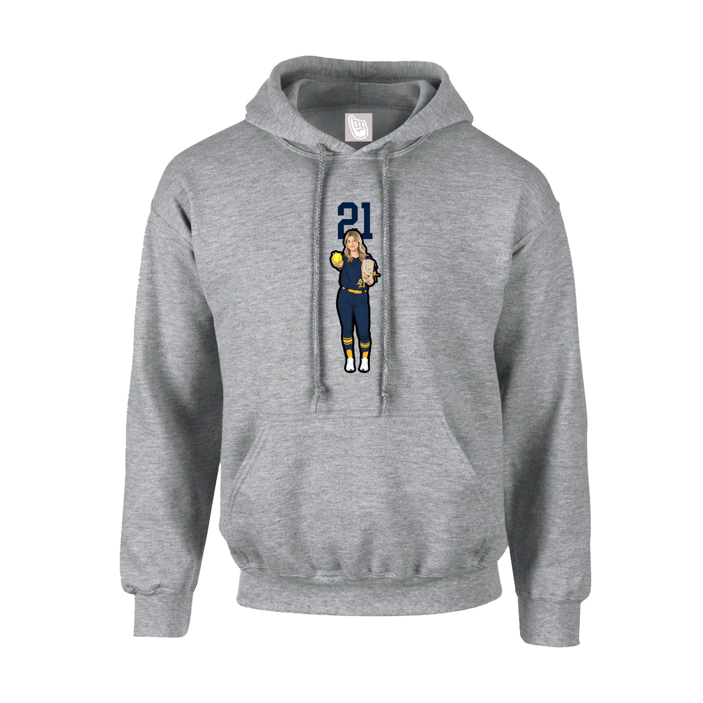 Hoodie — Number Top in Grey