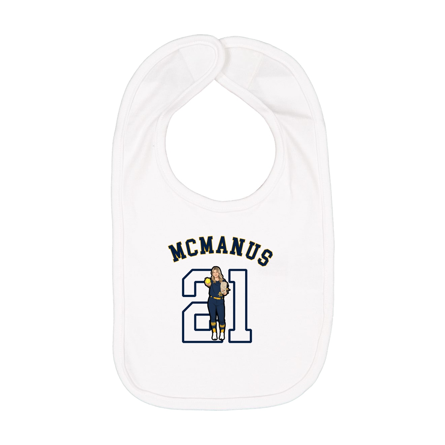 Infant Bib — Shirsey Arch in White