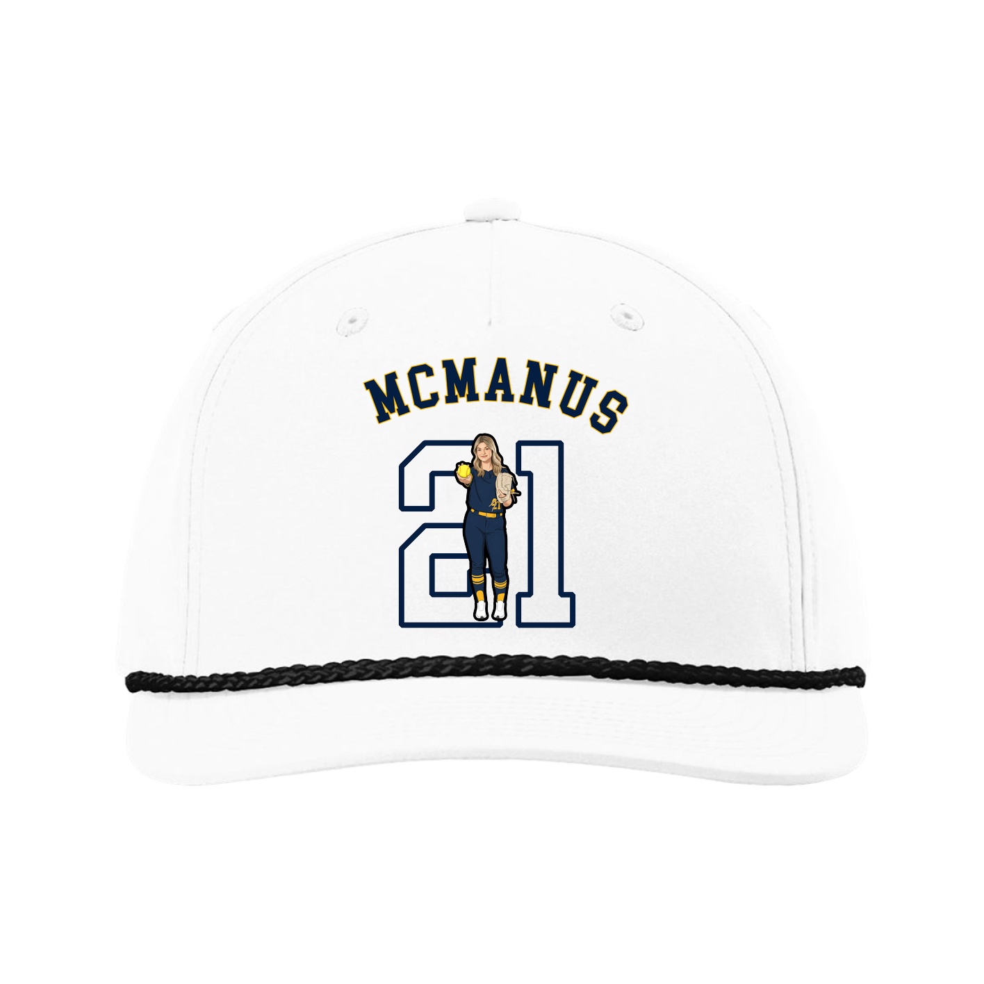 Five-Panel Classic Rope Cap — Shirsey Arch in White