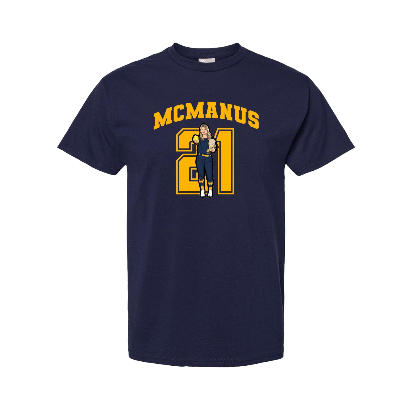 Youth Tee — Number in Navy
