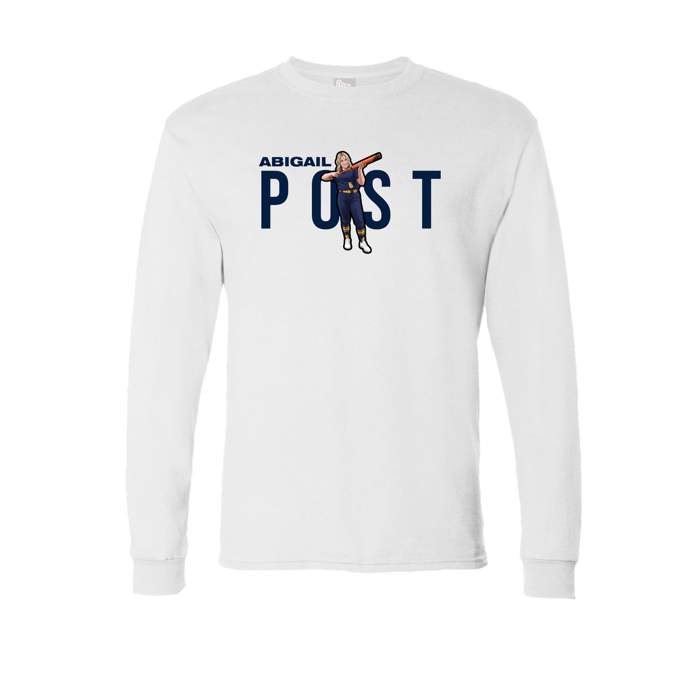 Long Sleeve Tee — Player Name in White