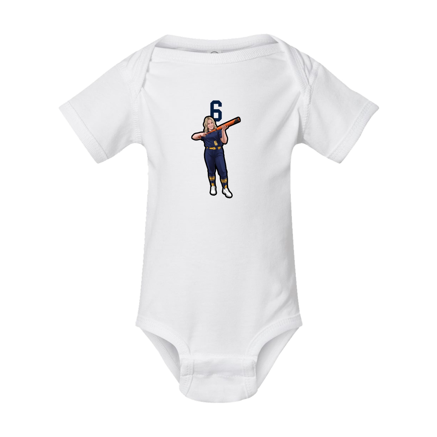Baby Onesie — Number Top in White