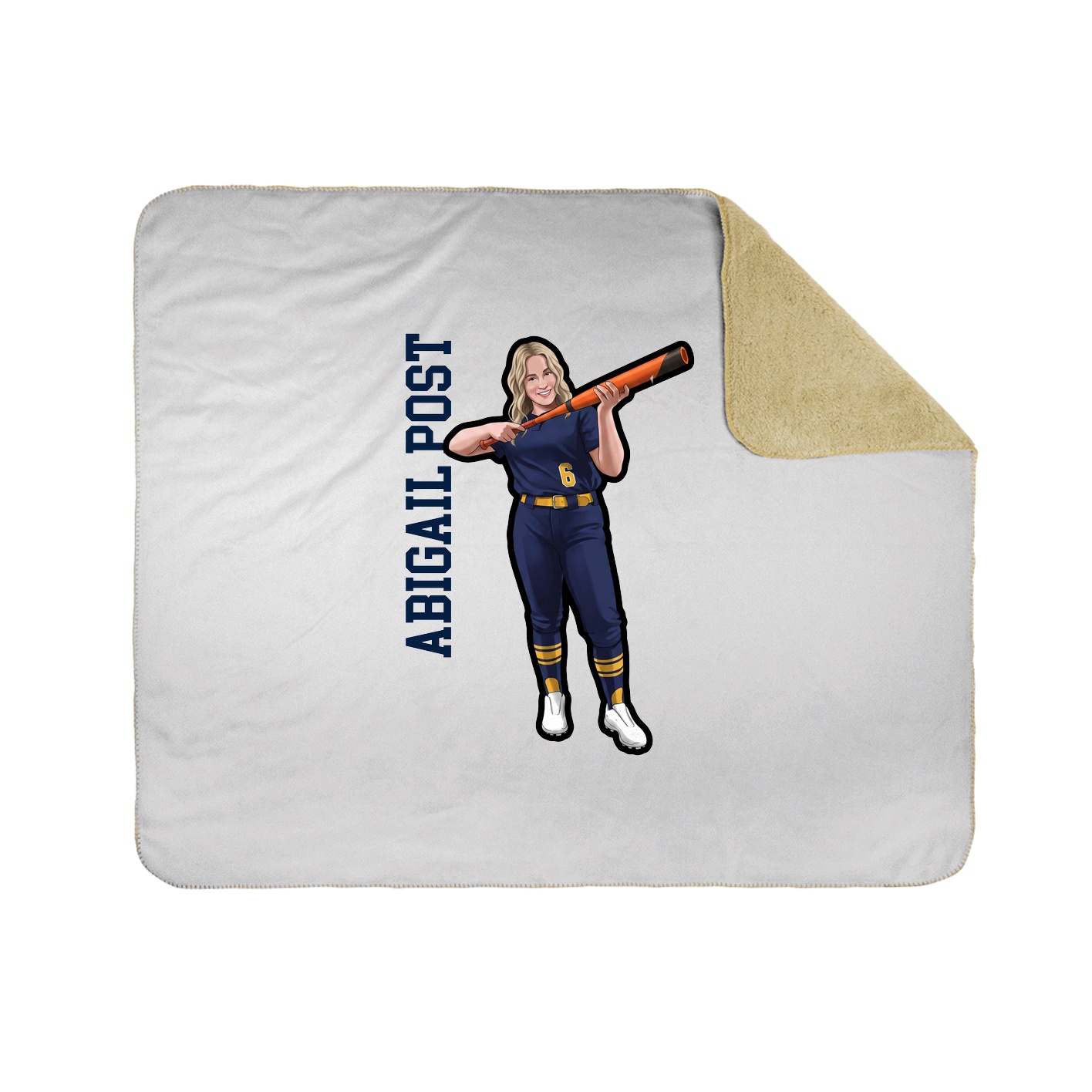 Throw Blanket — Name Vertical in White