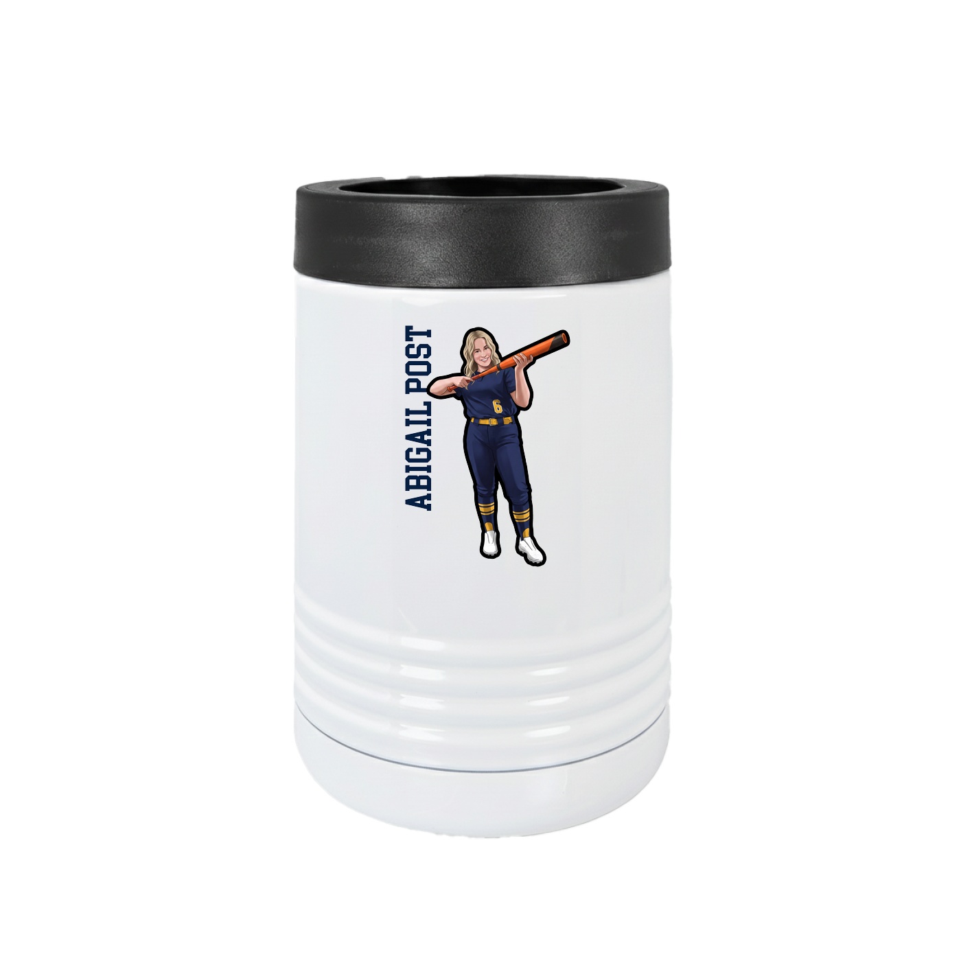 Beverage Holder — Name Vertical in White
