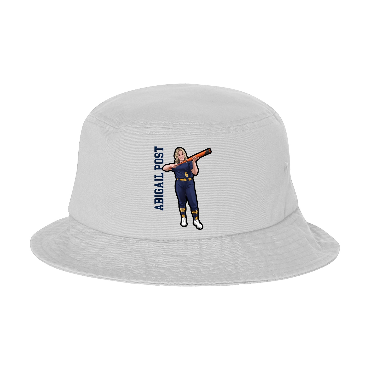 Bucket Cap — Name Vertical in White