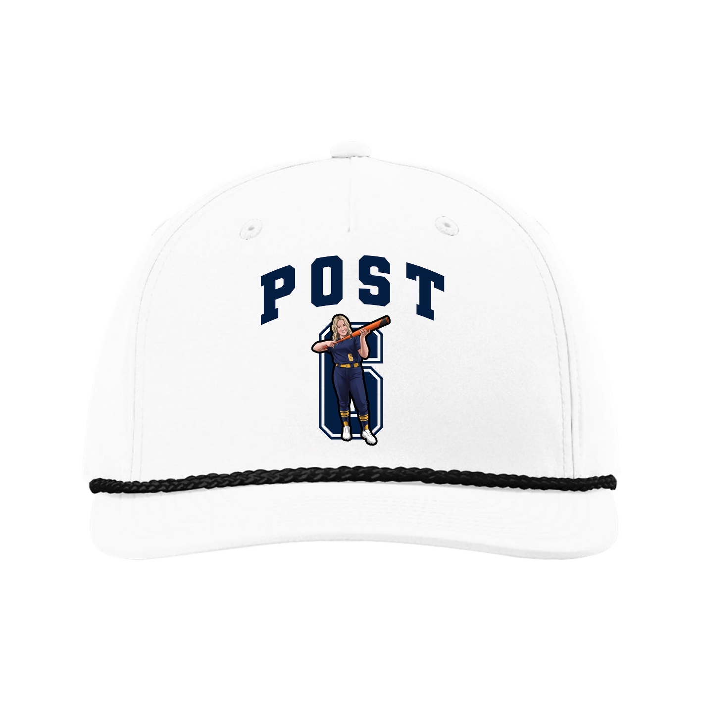 Five-Panel Classic Rope Cap — Number in White