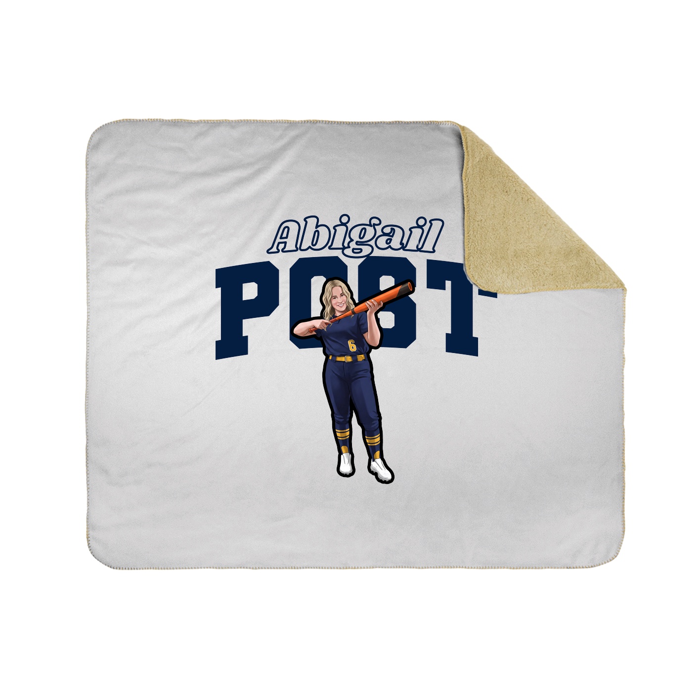 Throw Blanket — Name Arch in White