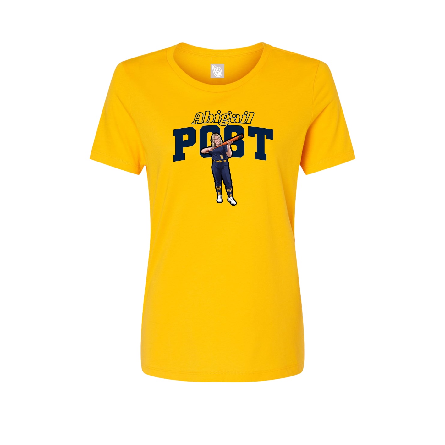 Fitted Women's Tee — Name Arch in Gold
