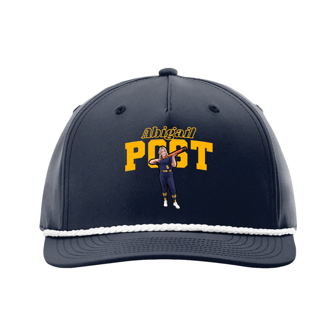 Five-Panel Classic Rope Cap — Name Arch in Navy