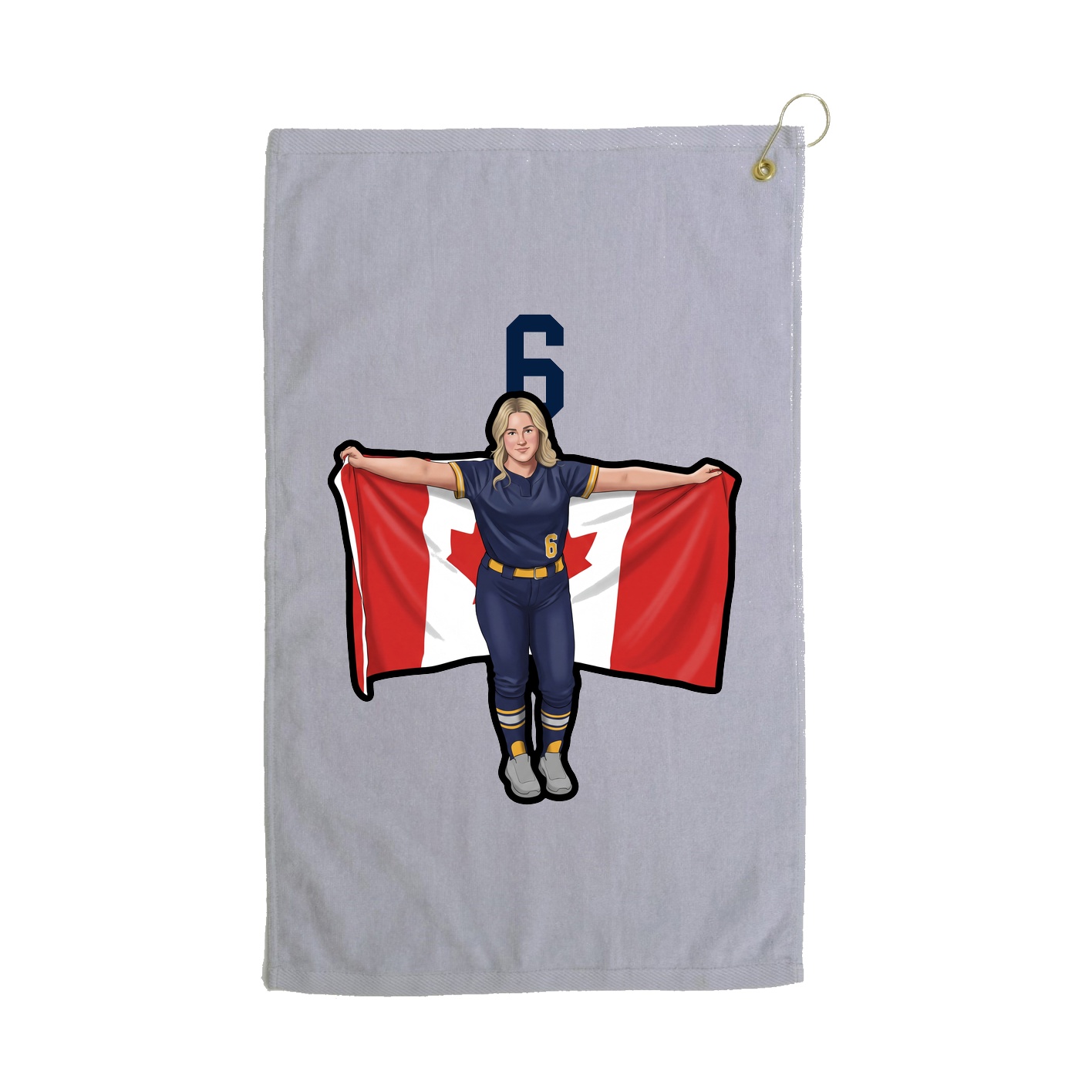 Golf Towel — Number Top in Grey
