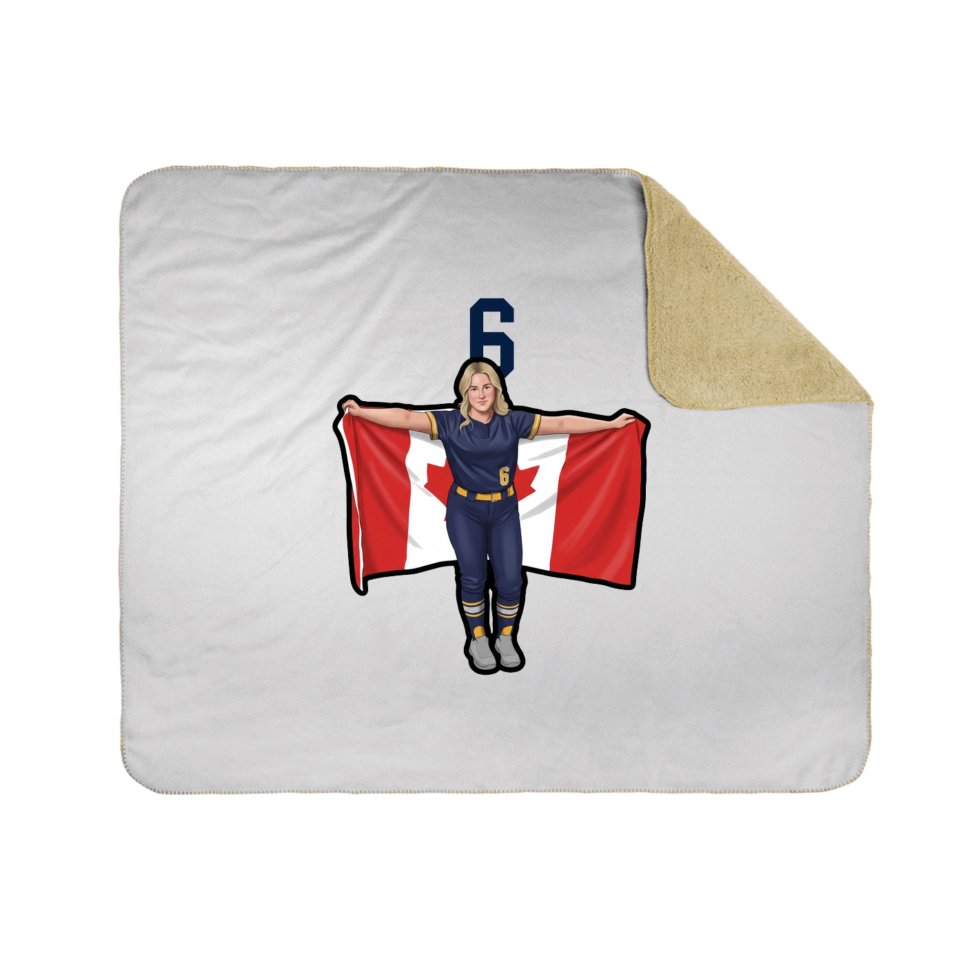Throw Blanket — Number Top in White