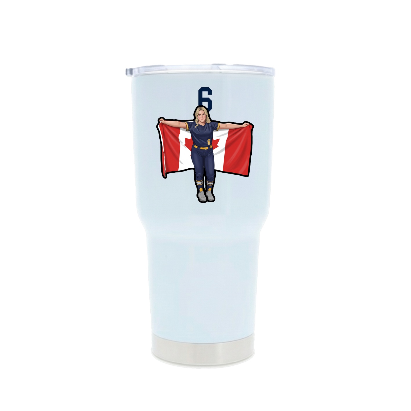 30oz Stainless Steel Tumbler — Number Top in White