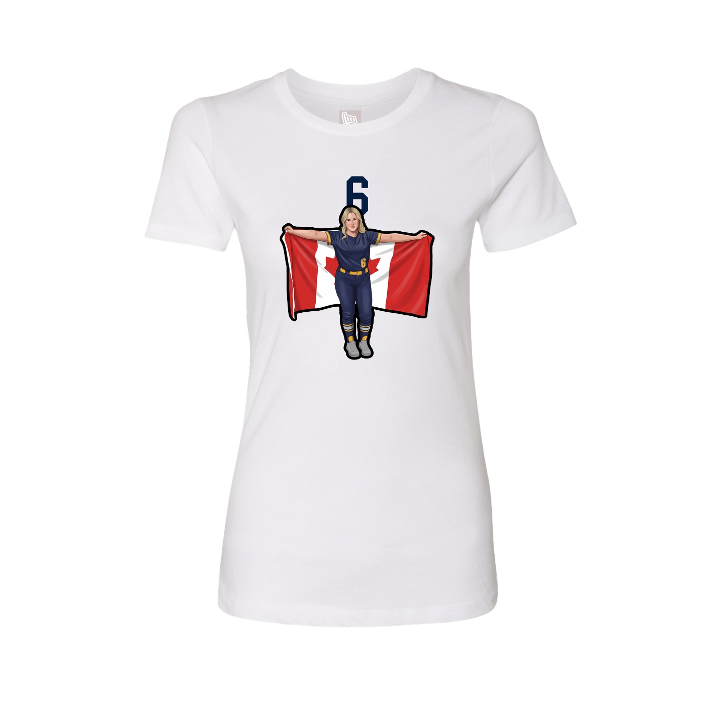 Fitted Women's Tee — Number Top in White