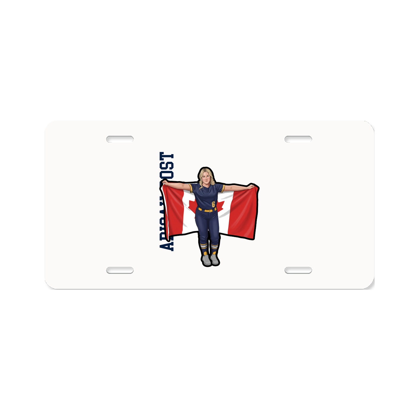 License Plate — Name Vertical in Classic