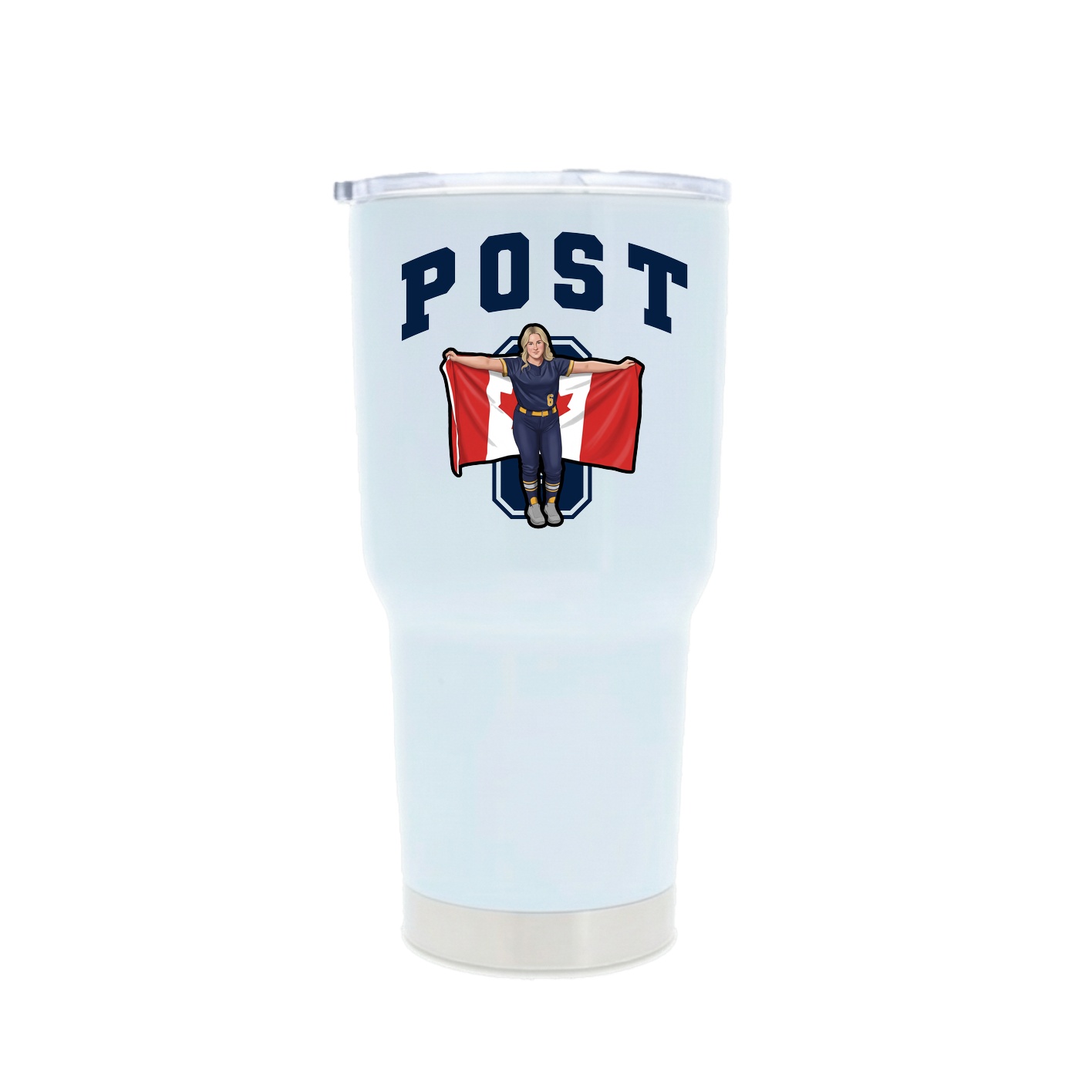 30oz Stainless Steel Tumbler — Number in White