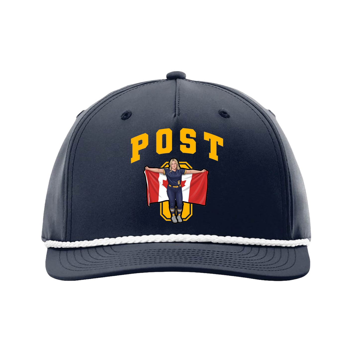 Five-Panel Classic Rope Cap — Number in Navy