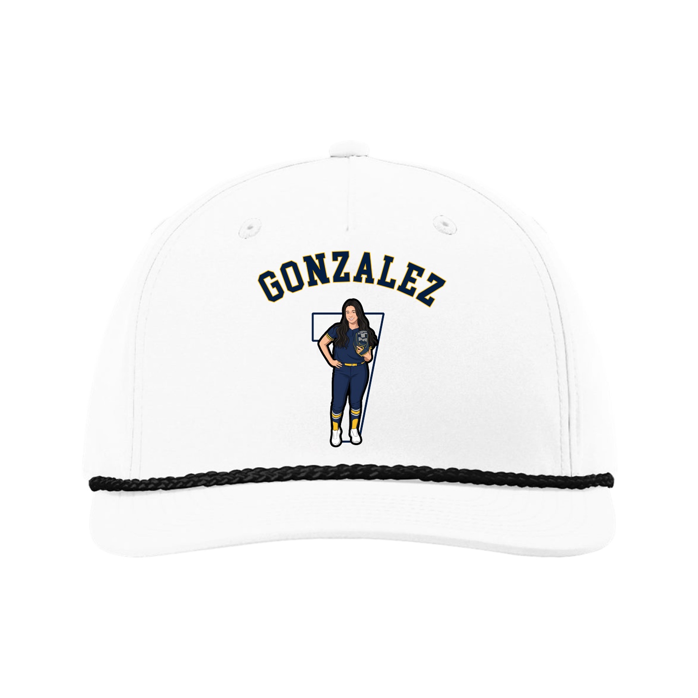 Five-Panel Classic Rope Cap — Shirsey Arch in White