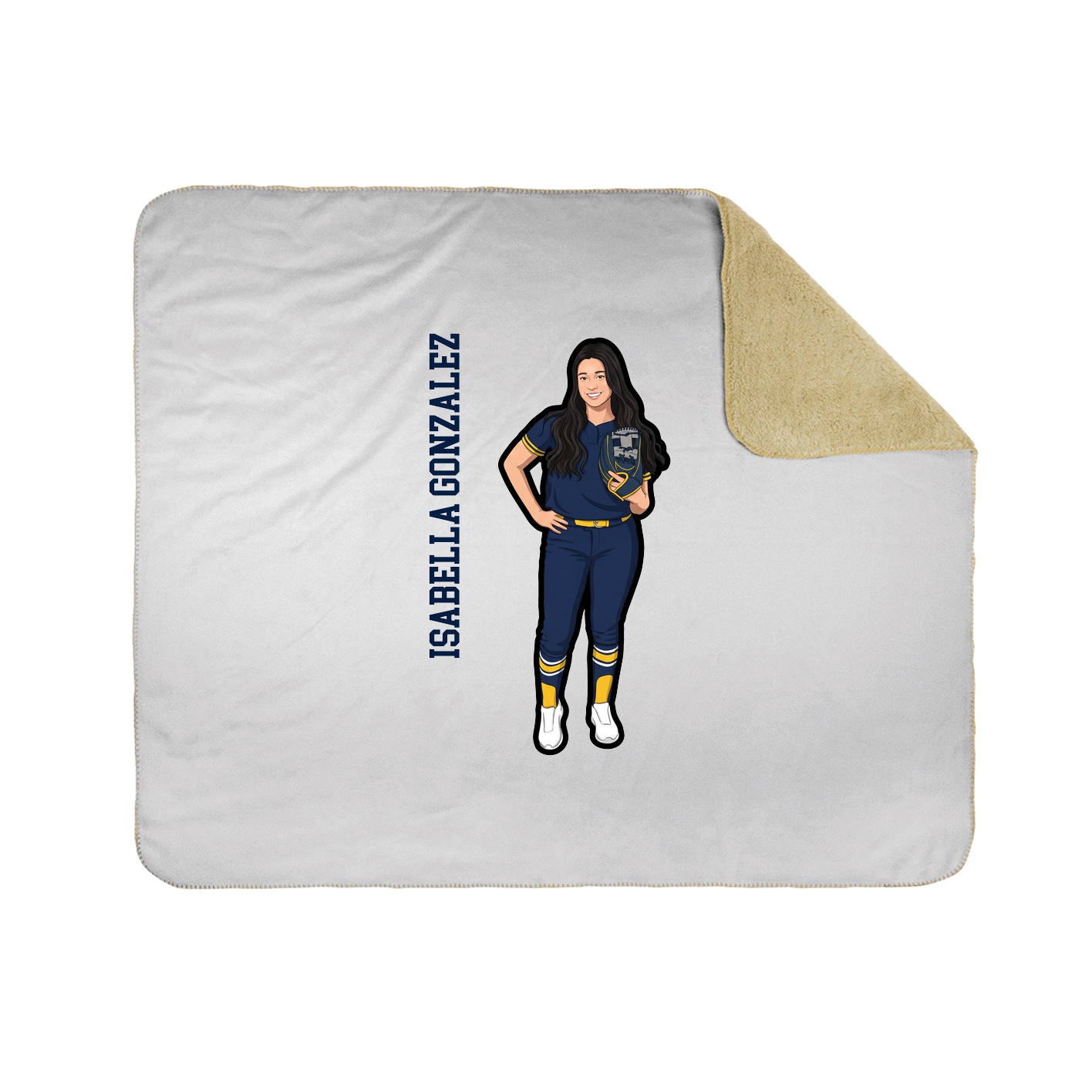 Throw Blanket — Name Vertical in White
