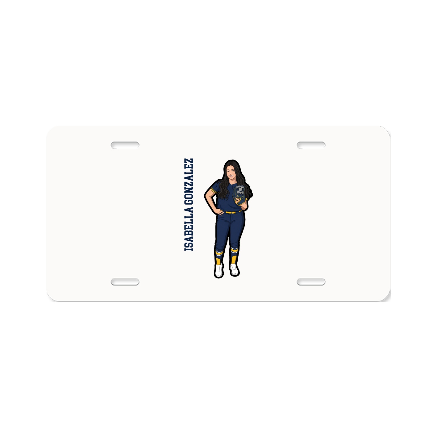 License Plate — Name Vertical in Classic