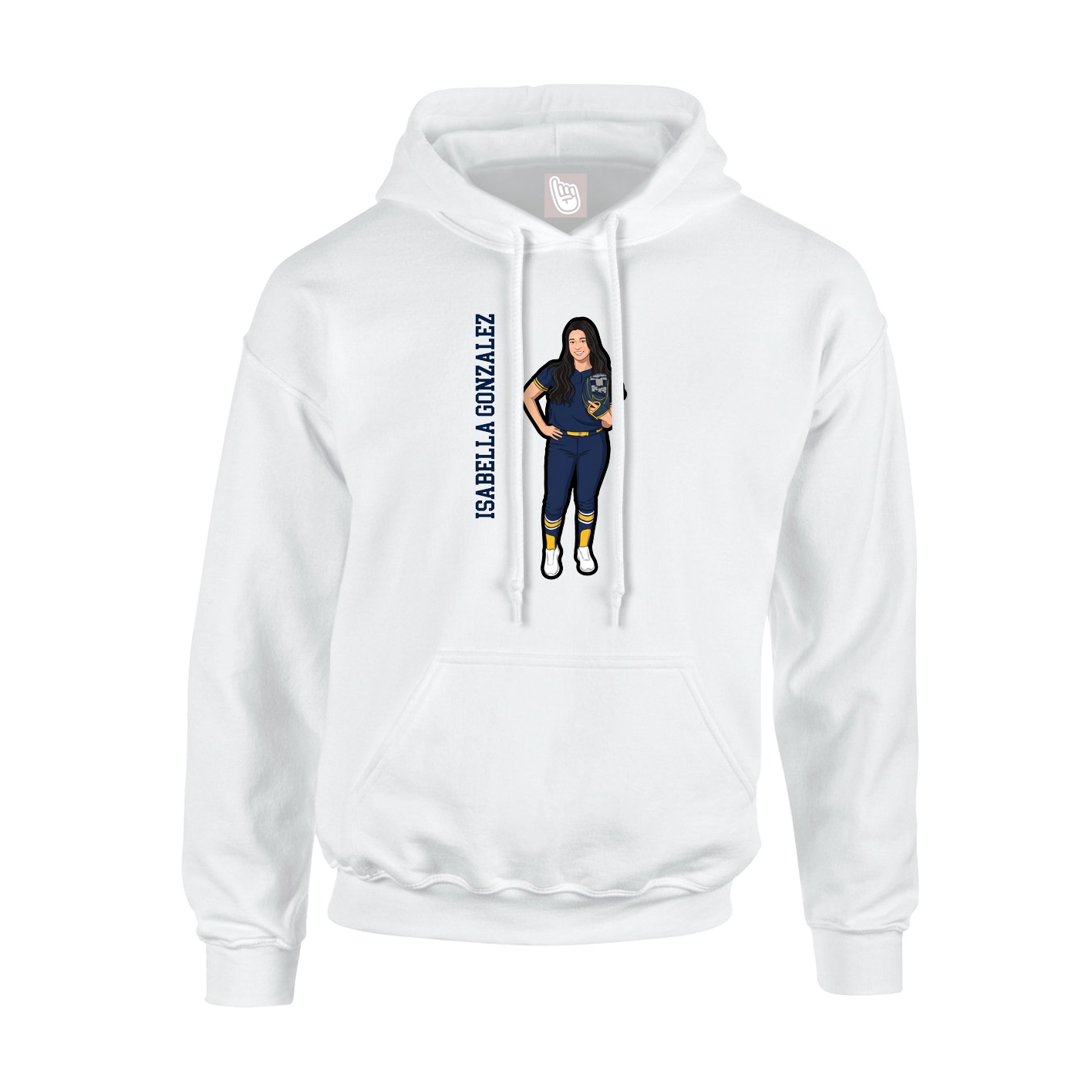 Hoodie — Name Vertical in White