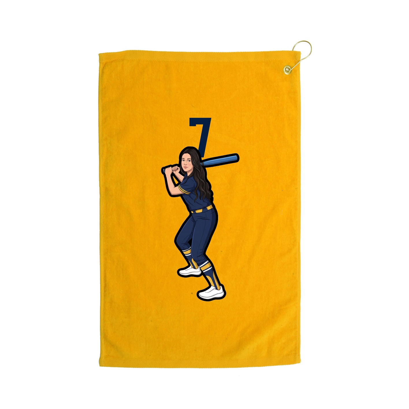 Golf Towel — Number Top in Gold
