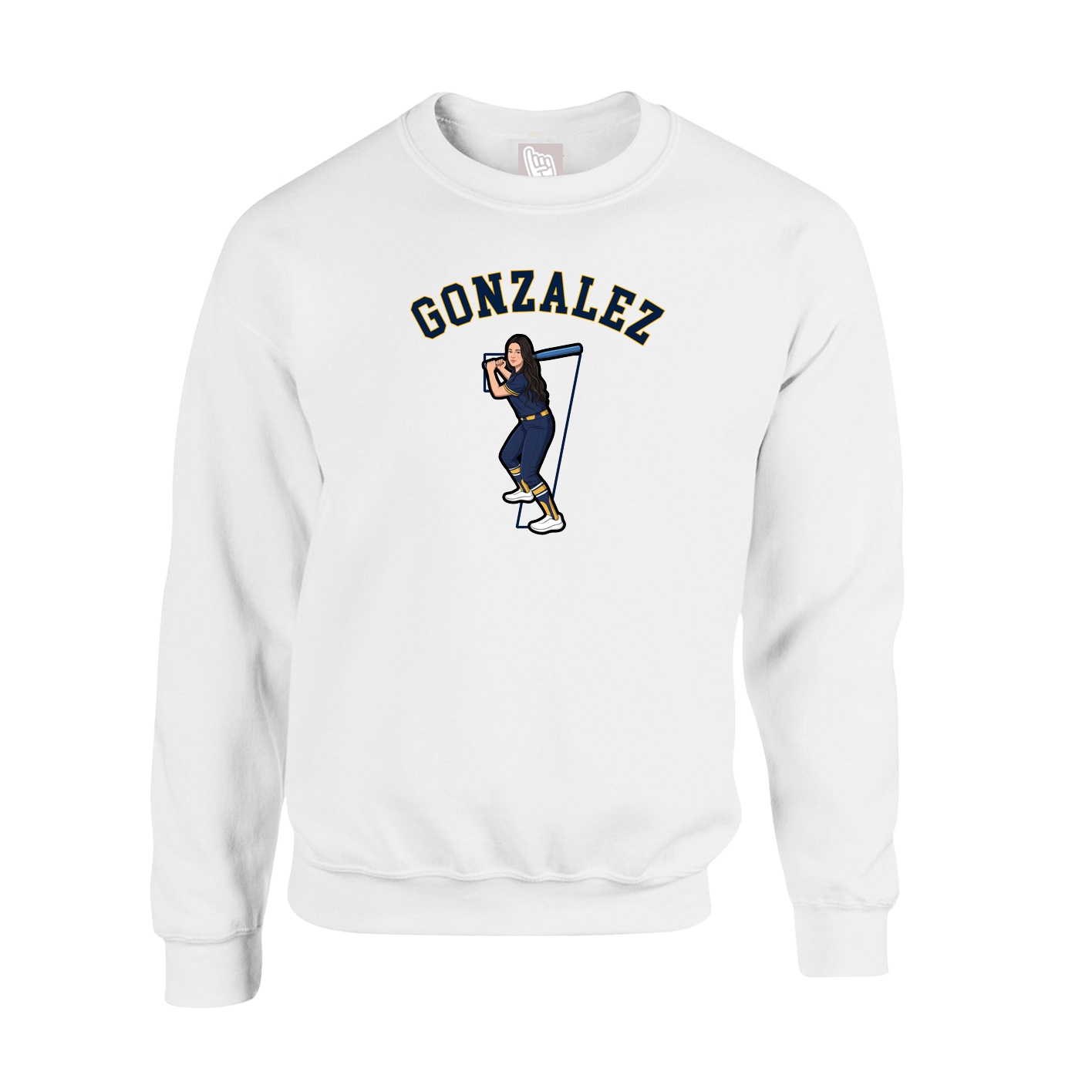Fleece Crew — Shirsey Arch in White