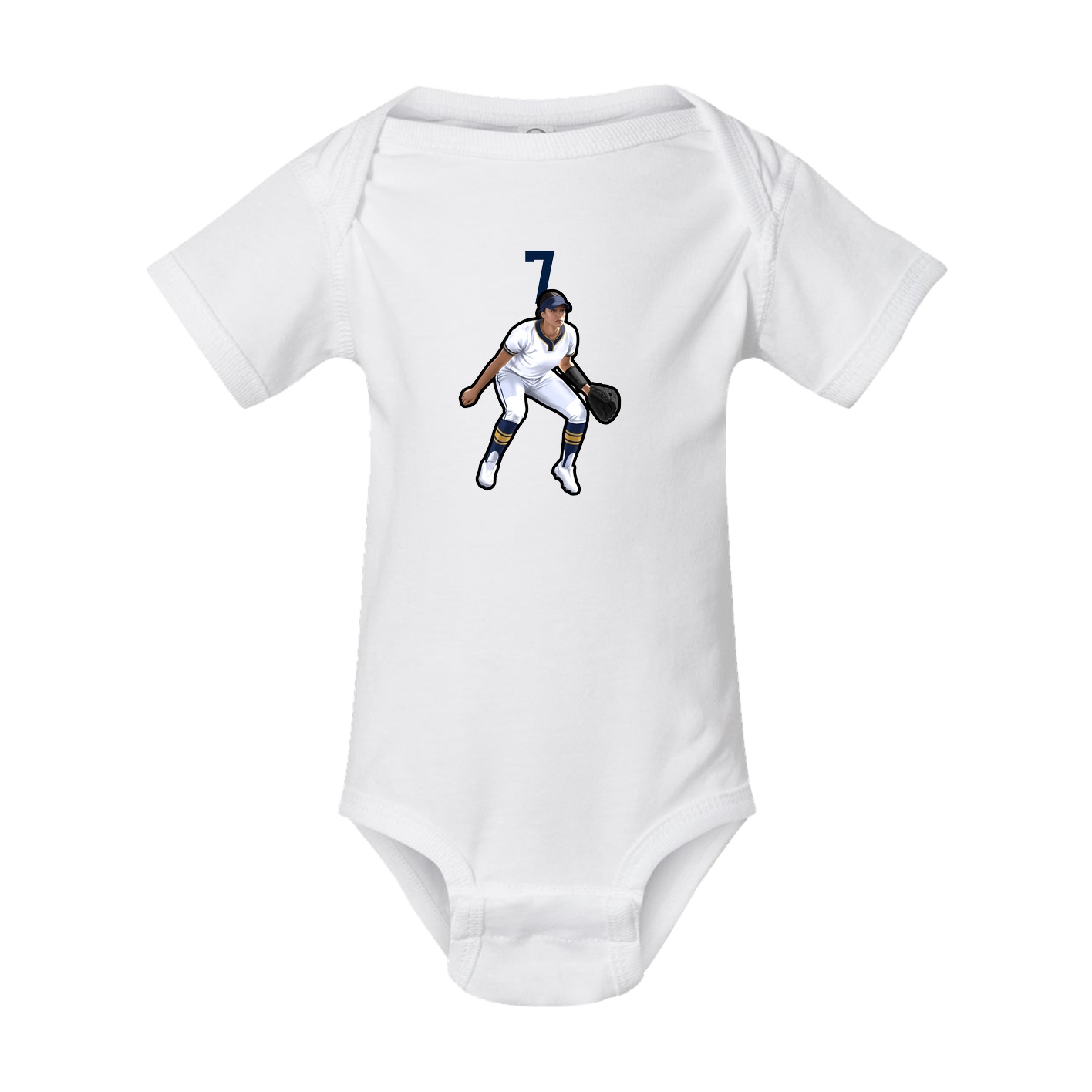 Baby Onesie — Number Top in White