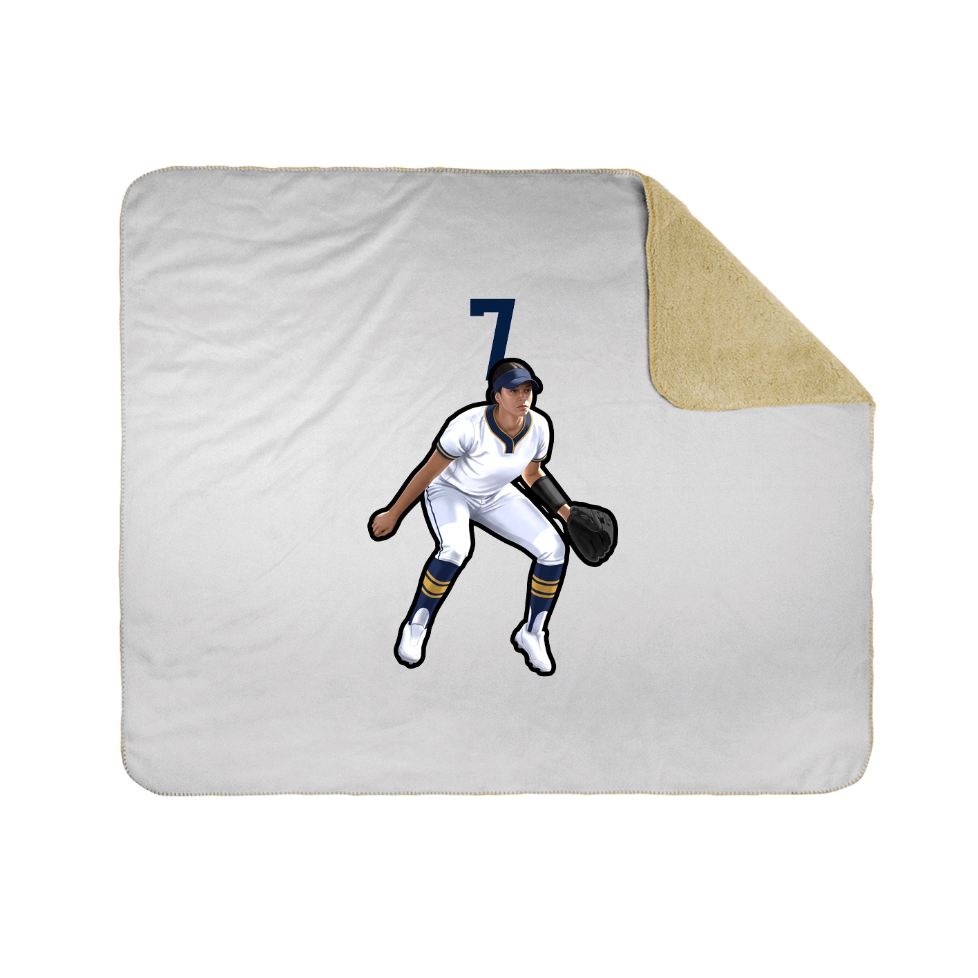 Throw Blanket — Number Top in White