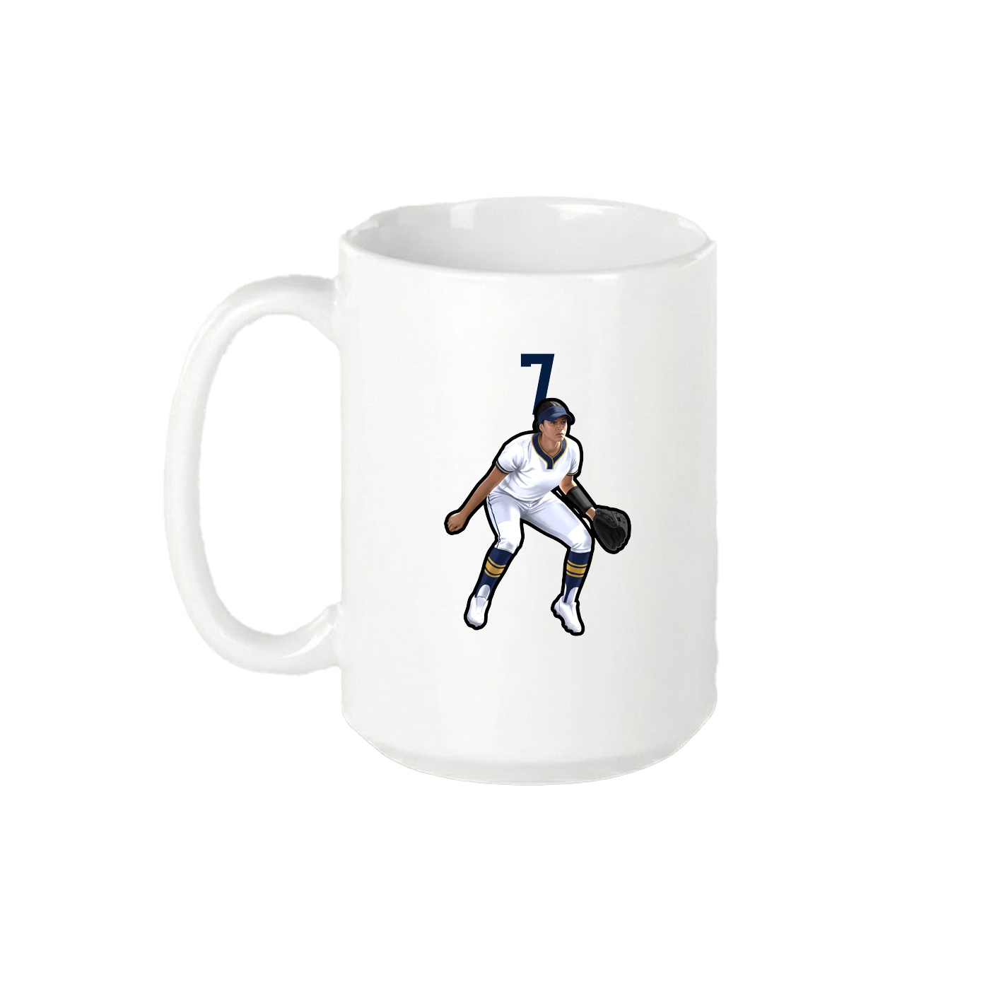 15oz Coffee Mug — Number Top in White