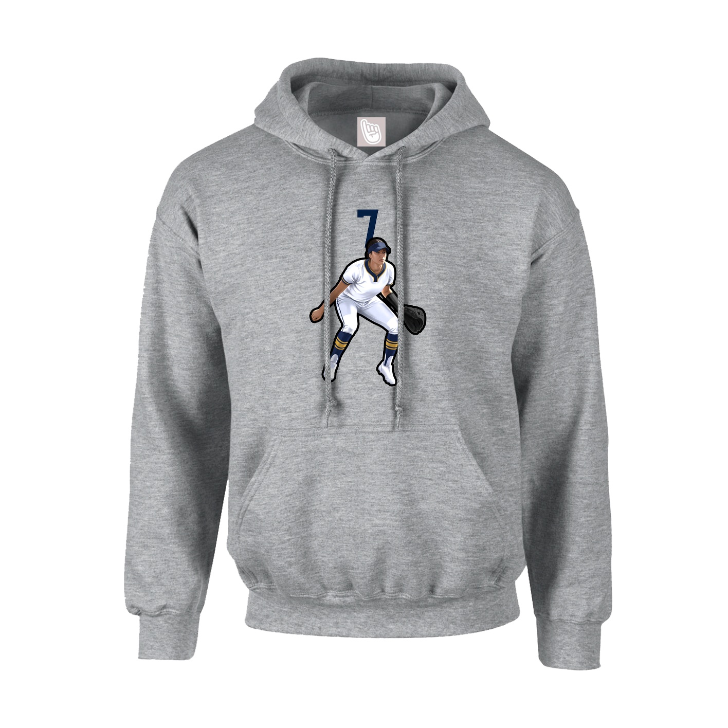 Youth Hoodie — Number Top in Grey