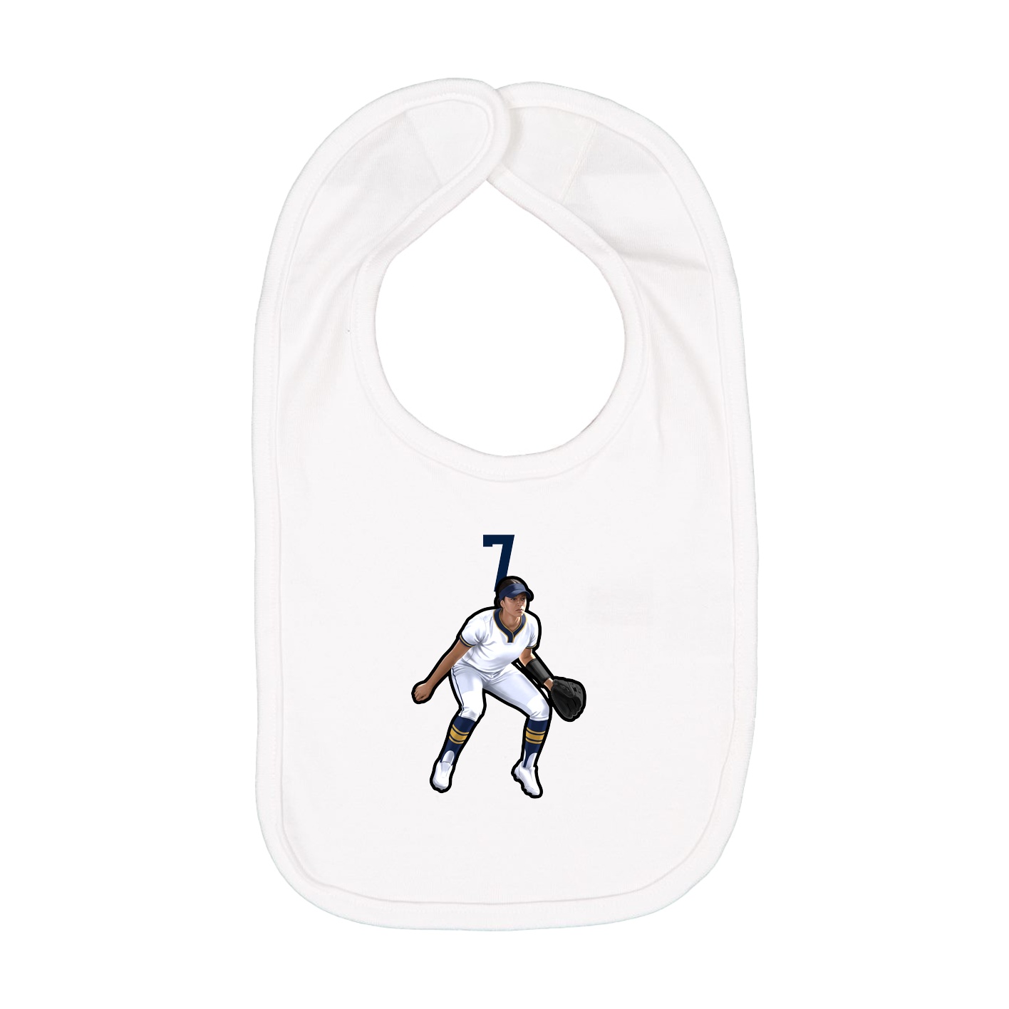 Infant Bib — Number Top in White