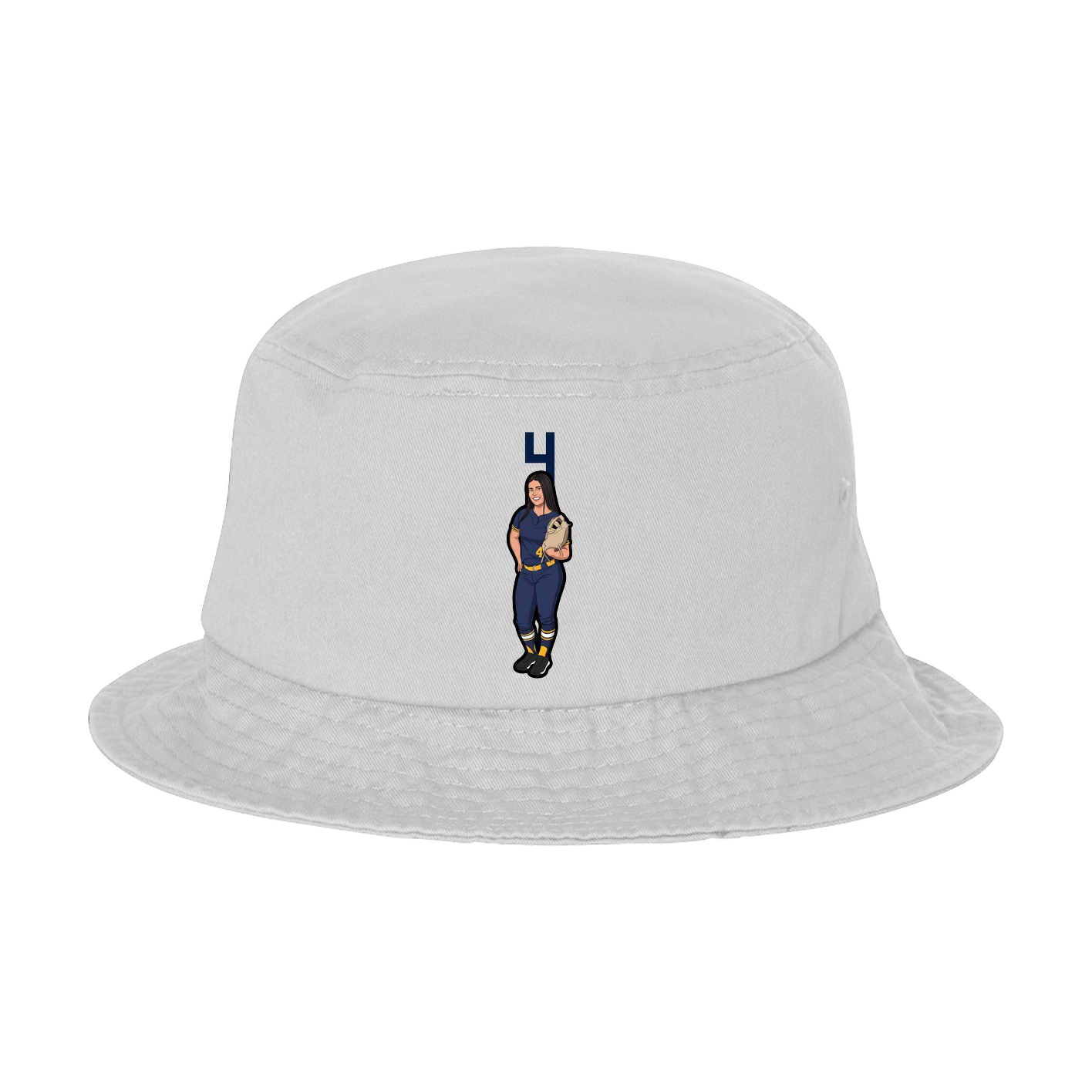 Bucket Cap — Number Top in White