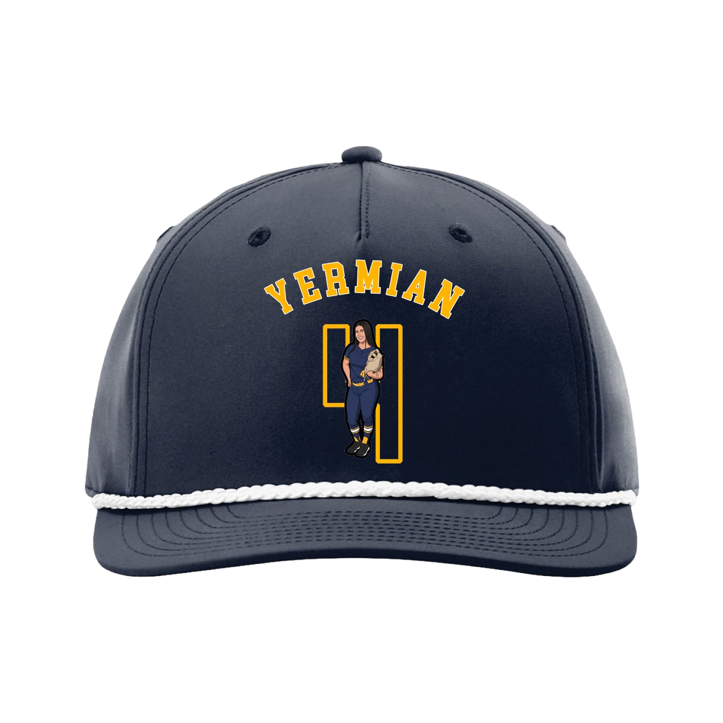 Five-Panel Classic Rope Cap — Shirsey Arch in Navy