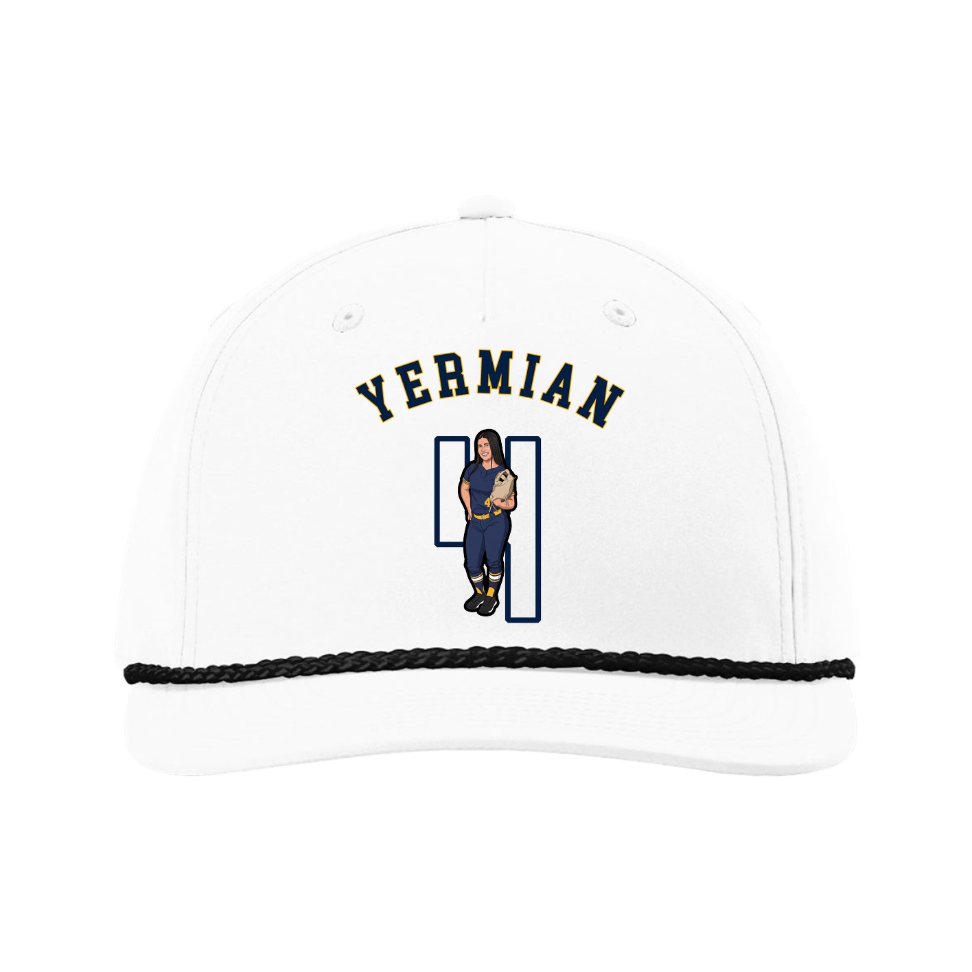 Five-Panel Classic Rope Cap — Shirsey Arch in White