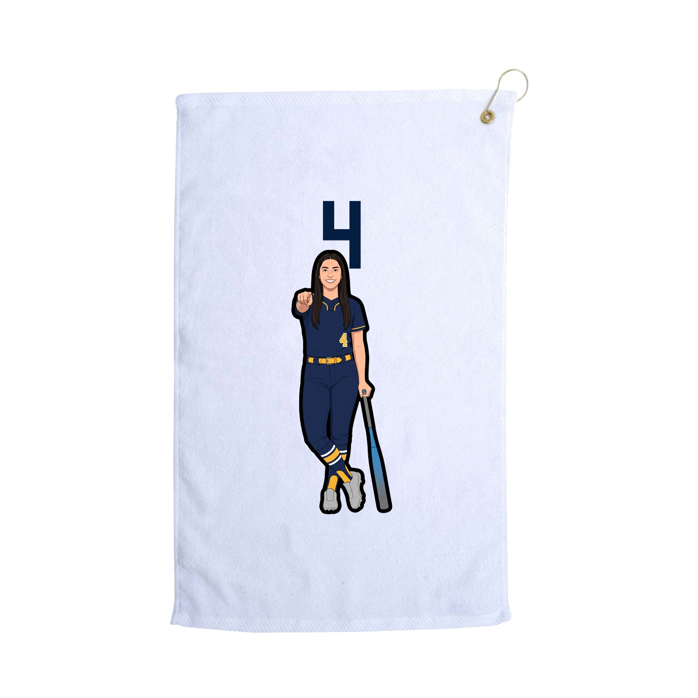 Golf Towel — Number Top in White