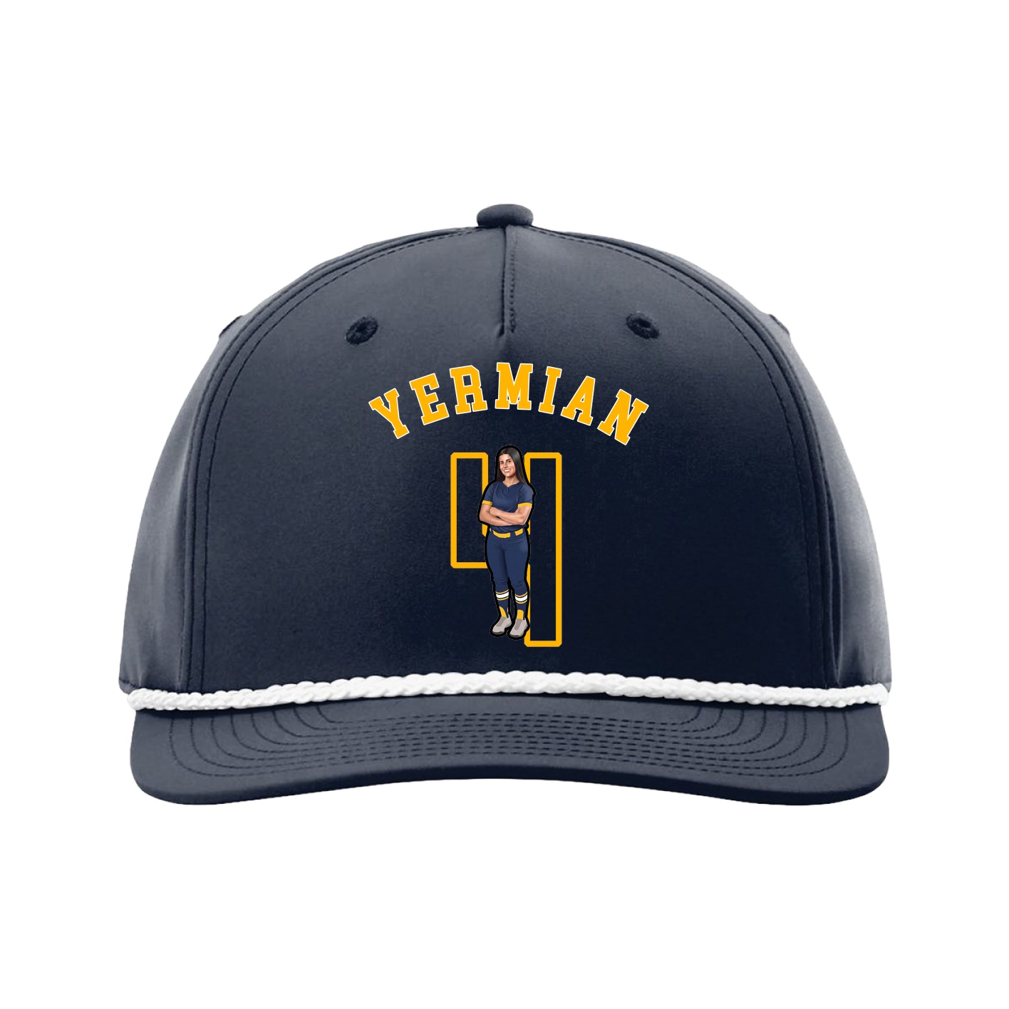 Five-Panel Classic Rope Cap — Shirsey Arch in Navy