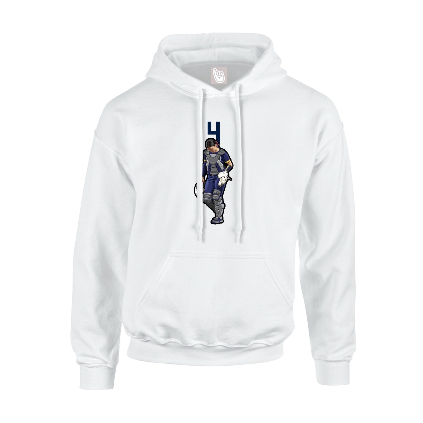 Youth Hoodie — Number Top in White