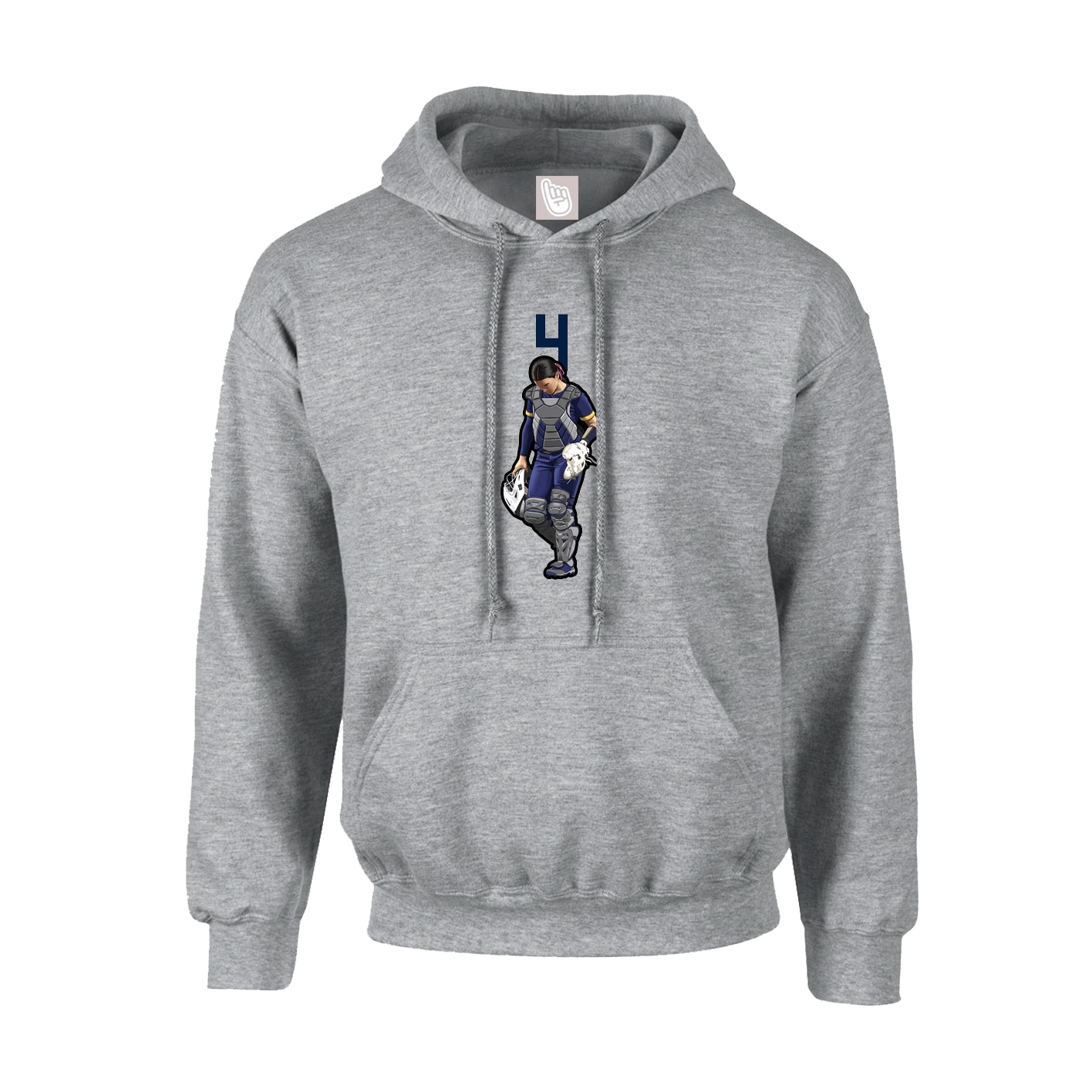 Youth Hoodie — Number Top in Grey