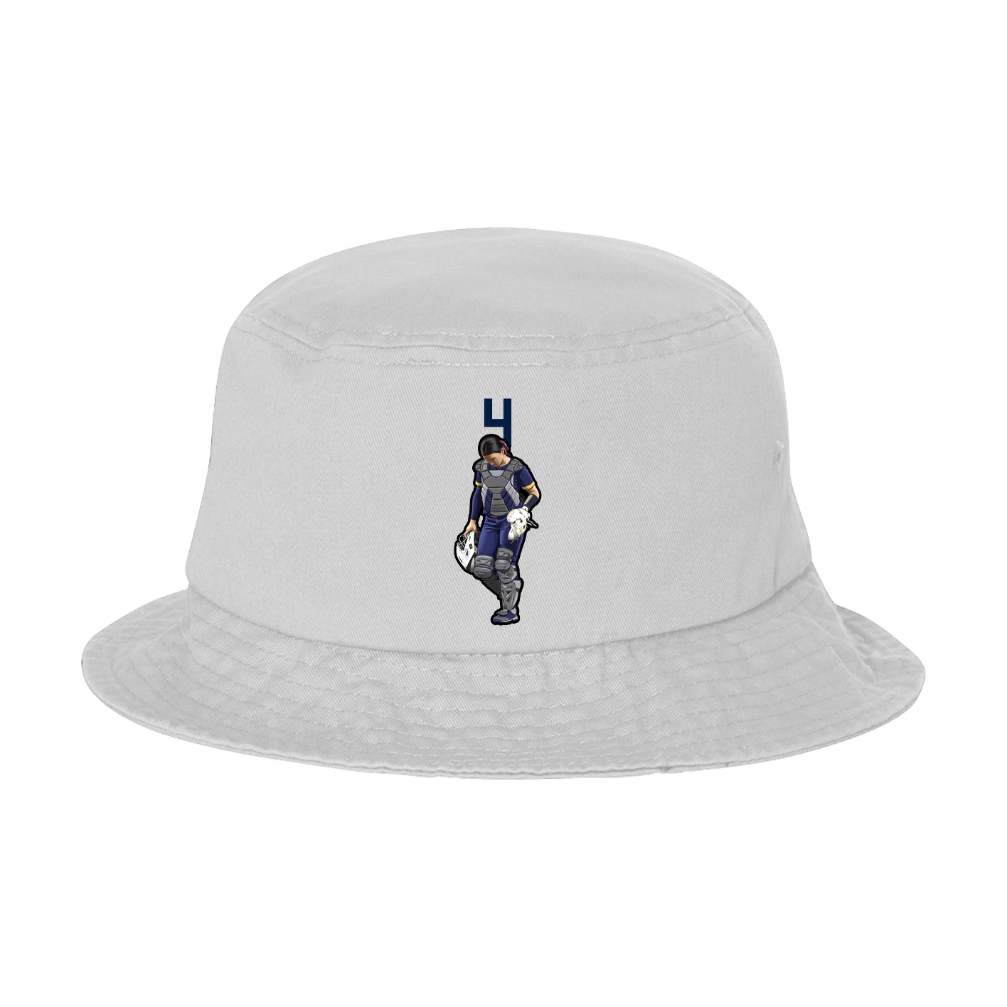 Bucket Cap — Number Top in White