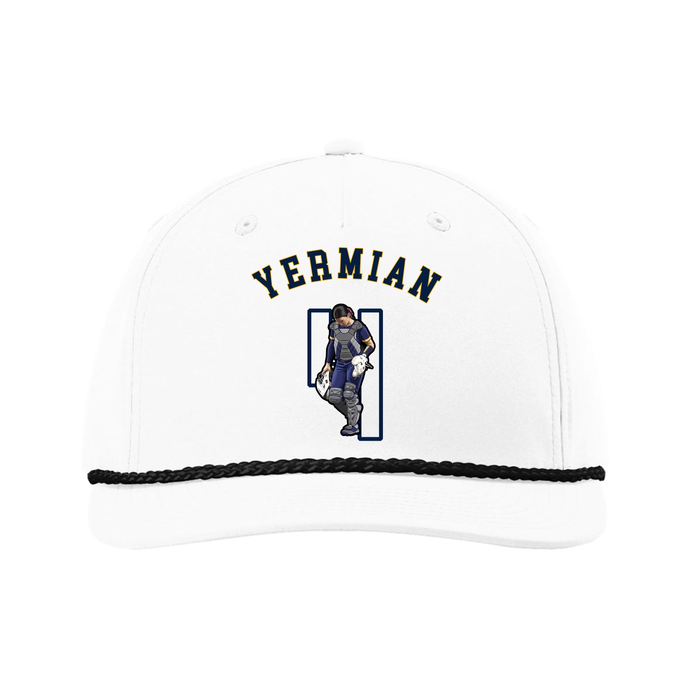 Five-Panel Classic Rope Cap — Shirsey Arch in White