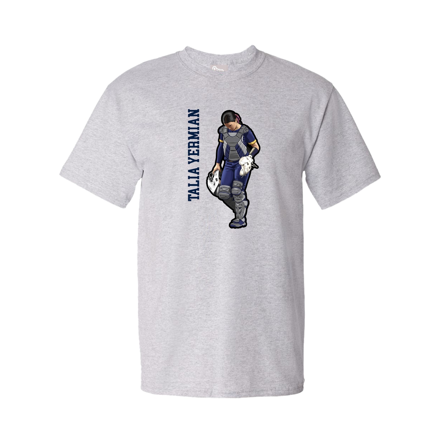 Youth Tee — Name Vertical in Grey