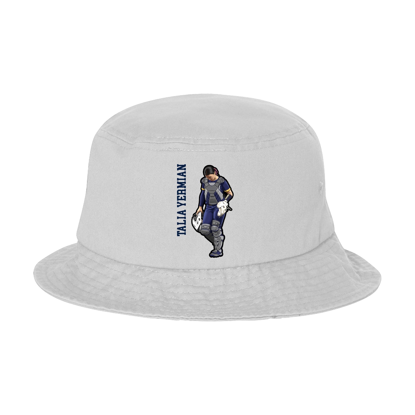 Bucket Cap — Name Vertical in White