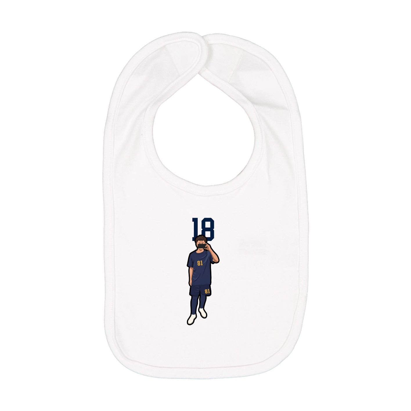 Infant Bib — Number Top in White